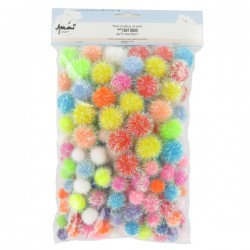 Pompoms of assorted iridescent colors x 200