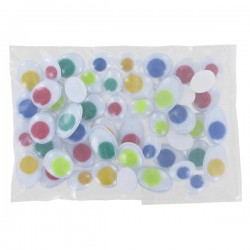 Sachet 50 yeux tailles et couleurs assorties