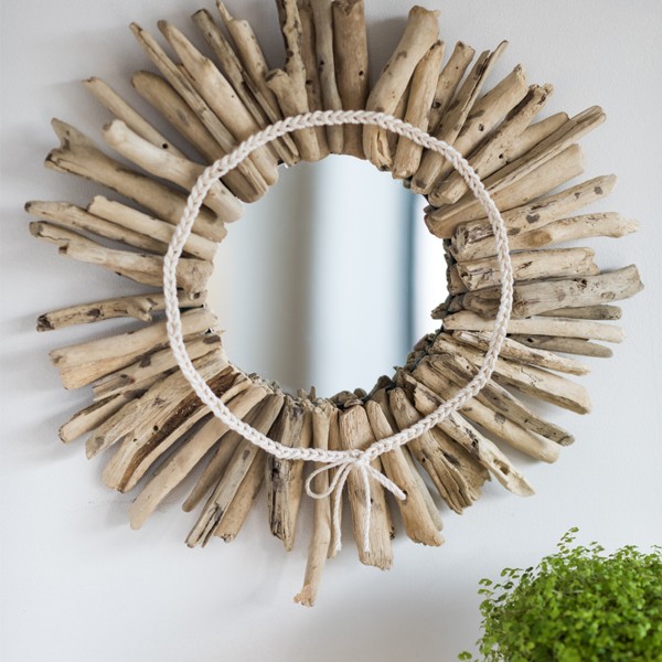 Miroir en bois flotté : : Produits Handmade