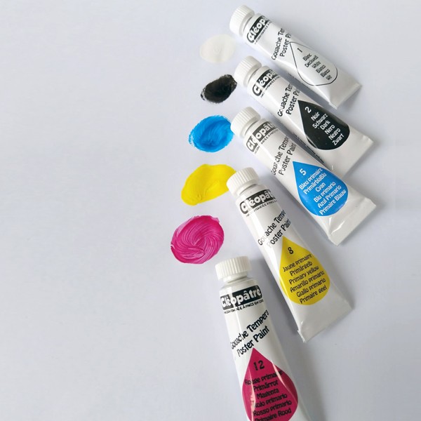 Tubes de peinture gouache scolaire