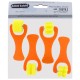 Set of 4 foam rollers with fancy impression 25 mm