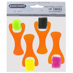 Set of 4 25 mm plastering foam rollers (4 different foam shapes)