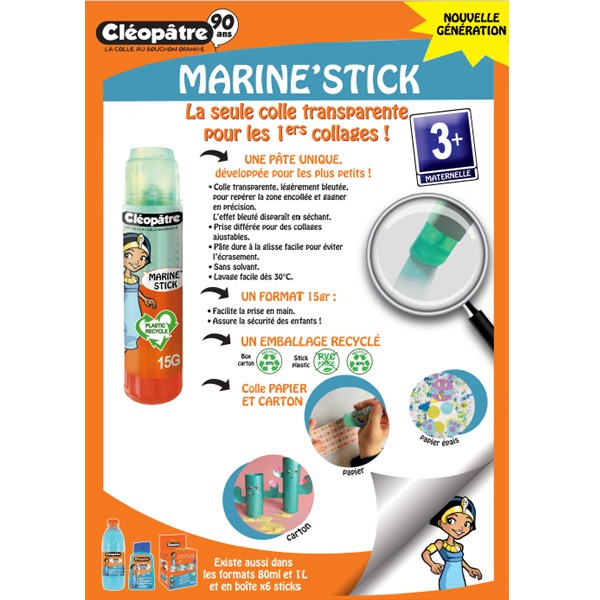 Prink Strasbourg  STICK DE COLLE CLEOPATRE INVISIBLE FORTE USAGE INTENSIF  SANS SOLVANT CARTON PAPIER PHOTOS DES 6 ANS 8GR