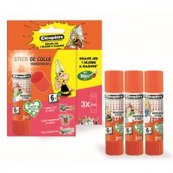 Boîte de 3 bâtons de colle TRANSPARENTE Adhésive ASTERIX en 21 gr