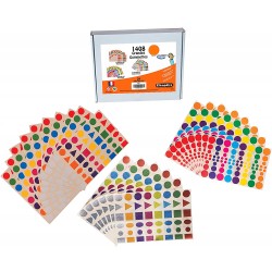 Coffret 1408 gommettes géométriques multicolore