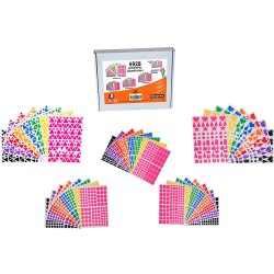 Coffret 4928 gommettes géométriques multicolore