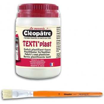 Texti'Plast Enduit imperméabilisant et plastifiant 250gr avec Brosse Plate n° 18