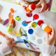 Paint palette + 8 stencil brushes with plastic body