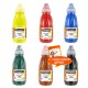 Lot de 6 flacons en 250 ml Encre de Chine, Jaune Primaire, Rouge Vif, Bleu Primaire, Vert Sapin, Noir, Terre de Sienne