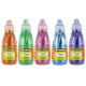 Set with 5 Glitter Paints 250 ml : Orange, Green, Magenta, Blue and Violet