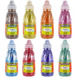 Lot de 8 flacons en 250 ml de Peinture à l'eau Pailletée