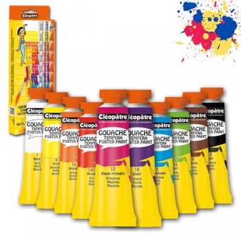 Blister de 10 tubes de Peinture Gouache de 10 ml