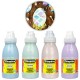 Lot de 4 Peintures à l'eau Pailletée Pastel 250 ml (Pêche, Lavande, Azur, Amande)