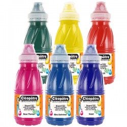 Lot de 6 flacons en 250 ml Aquarel'Gel, Vert Sapin, Jaune Doré, Rouge Vif, Rose Tyrien, Bleu Outremer et Violet