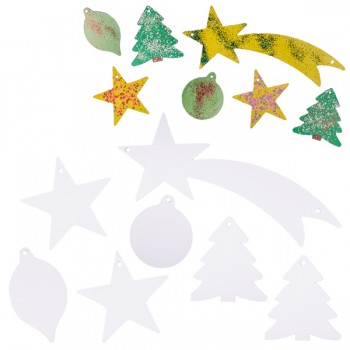 70 suspensions de Noëlen carton à décorer