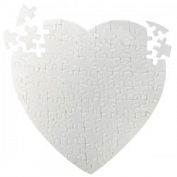 Puzzle cœur 80 pièces blanc à décorer.