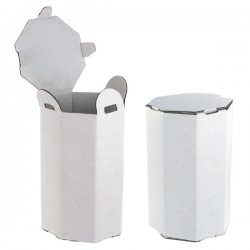 Pot de fleurs en carton blanc à décorer (Lot de 10)