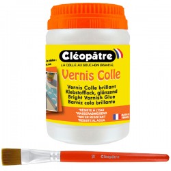 Cléopâtre - LCC1-1000 - Vernis Colle brillant - Flacon 1 kg 8 x 8 x 27 cm  Transparent & LCC1-250 - Vernis Colle brillant - Pot 250 g