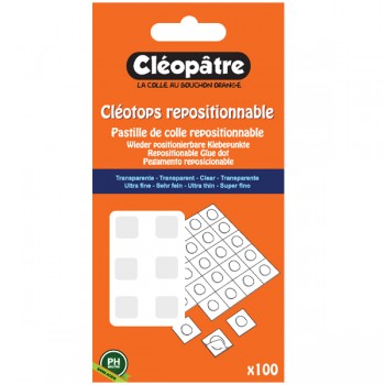 Cléotops 80 pastilles transparente repositionnable