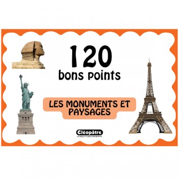 Lot de 120 bons points – Les monuments et paysages