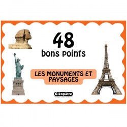 Lot de 48 bons points – Les monuments et paysages