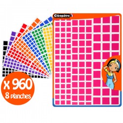 Assortiment de gommettes rondes repositionnables - Couleurs assorties - 20  feuilles soit 2080 pcs - Gommettes repositionnables - Creavea