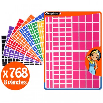 Gommettes rectangles - 8 Planches