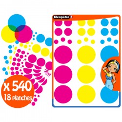 540 gommettes cercle chromatique translucides pour apprendre les couleurs