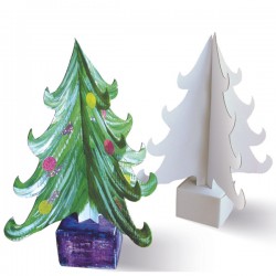 10 Sapins en carton à décorer - 24cm