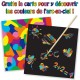 125 cartes à gratter noir/multi + 12 bâtonnets bois