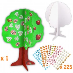 1 arbre en carton à décorer + 225 gommettes 4 saisons