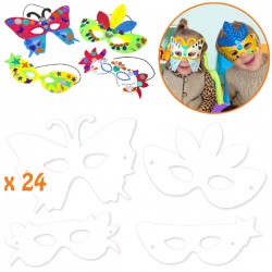 Set de 24 mascarillas para decorar con gomas elásticas