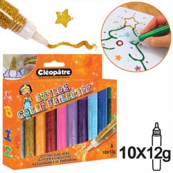 10 Glitter Glue Pens 12g