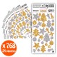 768 gommettes no pack Noël or/argent
