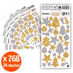 768 Weihnachtsaufkleber gold/silber ohne Packung