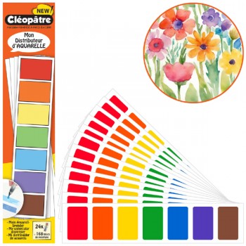 Mon Distributeur d’Aquarelle : 24 feuilles détachables de 7 couleurs (168 blocs de peinture)