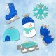 Ma Trousse Créative de Noël Féérique, 6 suspensions de Noël en carton épais à décorer + 3 p'tits pots pailletés