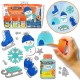 Ma Trousse Créative de Noël Féérique, 6 suspensions de Noël en carton épais à décorer + 3 p'tits pots pailletés
