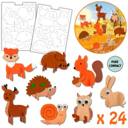 Mes 24 figurines 3D Animaux de la Forêt à décorer en Pure’Compact