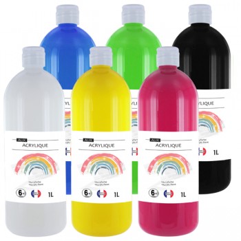 PEINTURE ACRYLIQUE ALIX 6 COULEURS 1L