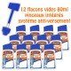 Lot de 12 pots vides de 80 ml avec pinceau incorporé