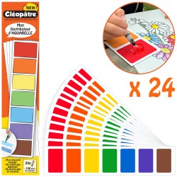 Mon Distributeur d’Aquarelle : 24 feuilles détachables de 7 couleurs (168 blocs de peinture)