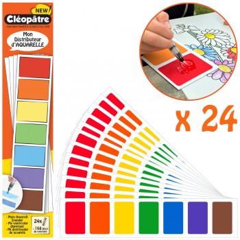 Mon Distributeur d’Aquarelle : 24 feuilles détachables de 7 couleurs (168 blocs de peinture)