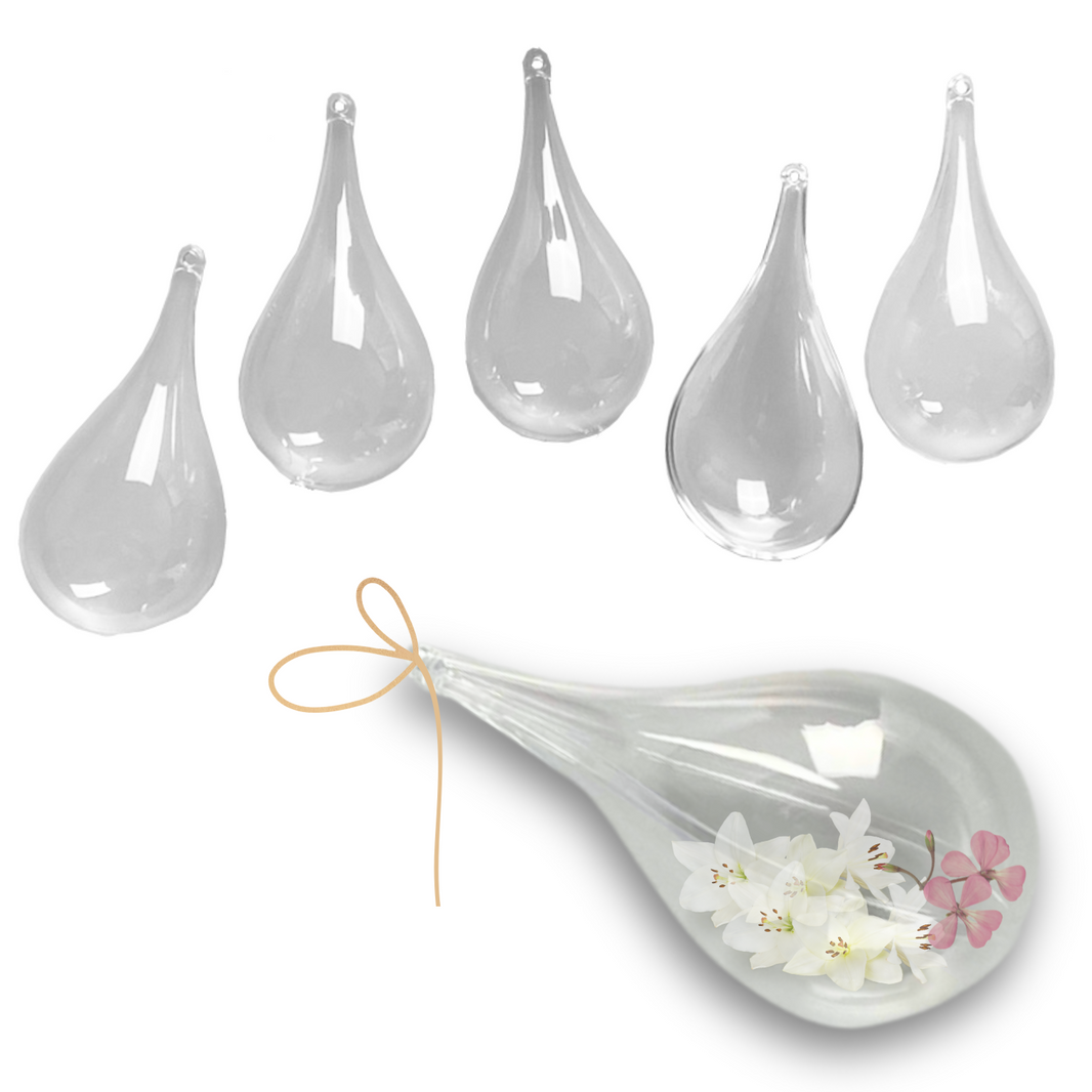Lot de 6 gouttes en plastique transparent