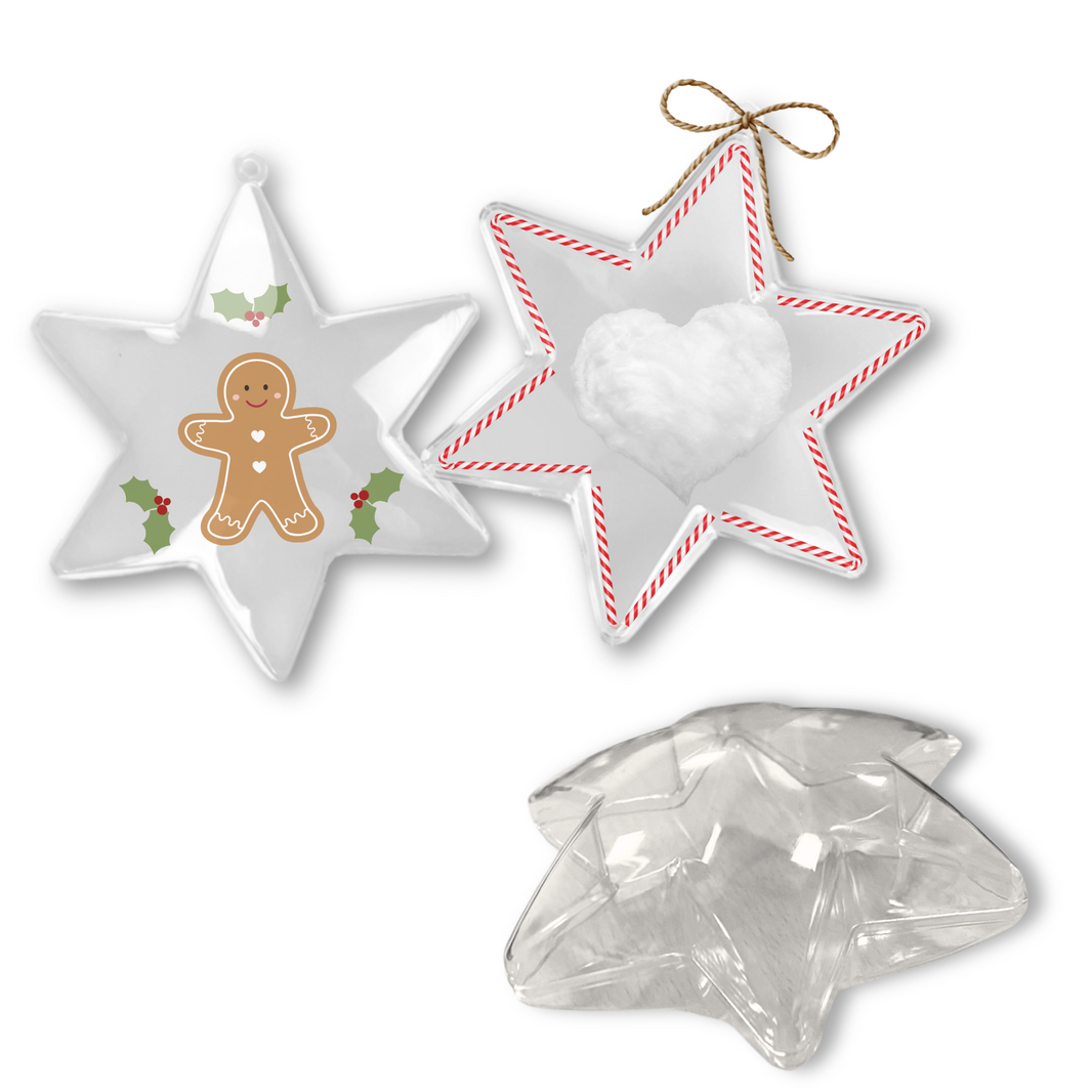 Lot de 6 Étoiles en plastique transparent