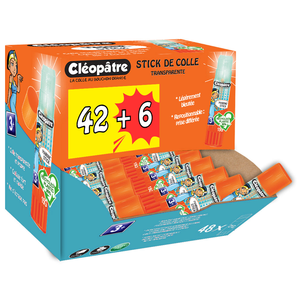 Boîte de 48 bâtons de colle Cléostick "Marine" en 15g