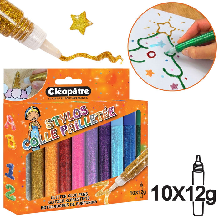 10 Stylos Colle Pailletée 12g - Glitter Glue