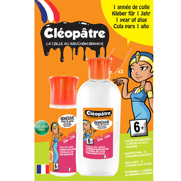 Blister de Colle transparente "Adhésive" en 25g avec sa recharge 100g