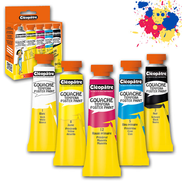 Blister de tubes de Peinture Gouache de 10 ml