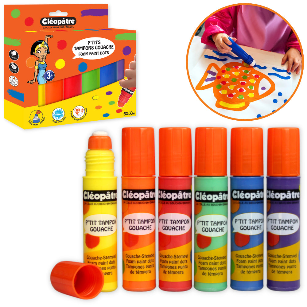Lot de 6 P'tits Tampons Gouache 50ml